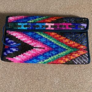 Floral Needlepoint foldable wallet- great condition